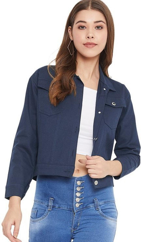 Full Sleeve Solid Women Denim Jacket 