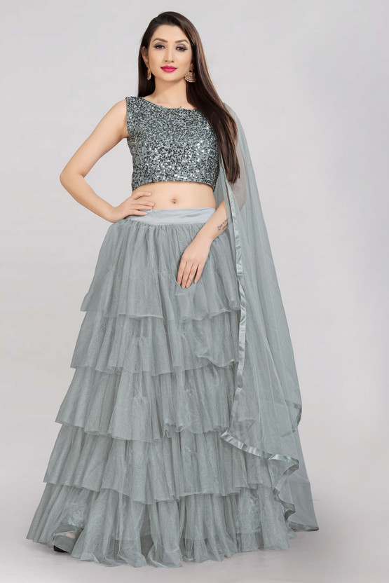 grey lehenga flipkart
