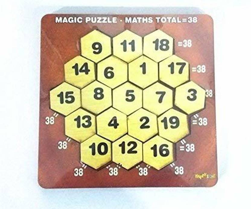 RVM Toys Wooden Math Sudoku Style Brain Teaser Hexagon Puzzle