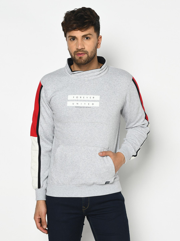Octave Full Sleeve Solid Men Sweatshirt 