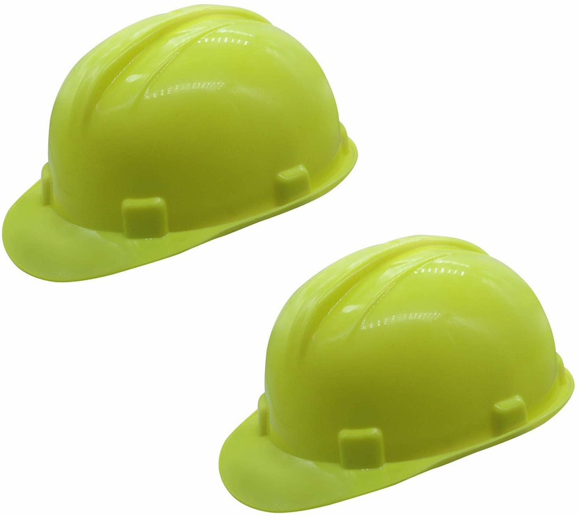 SAFEDOT SDH-502 Safety Helmet with Manual Adjustment & 4 Point Cradle Construction Worker HDPE Hat Personal Protective Equipment (Pack of 2) Construction Helmet(Size - 59)