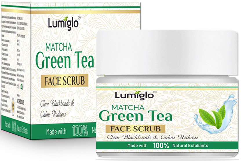 lumiglo Matcha Green Tea Scrub | Detox Exfoliative Revitalising Deep cleansing & oil control | With Tea tree Vit C & E | For All Skin Types Scrub(100 g)