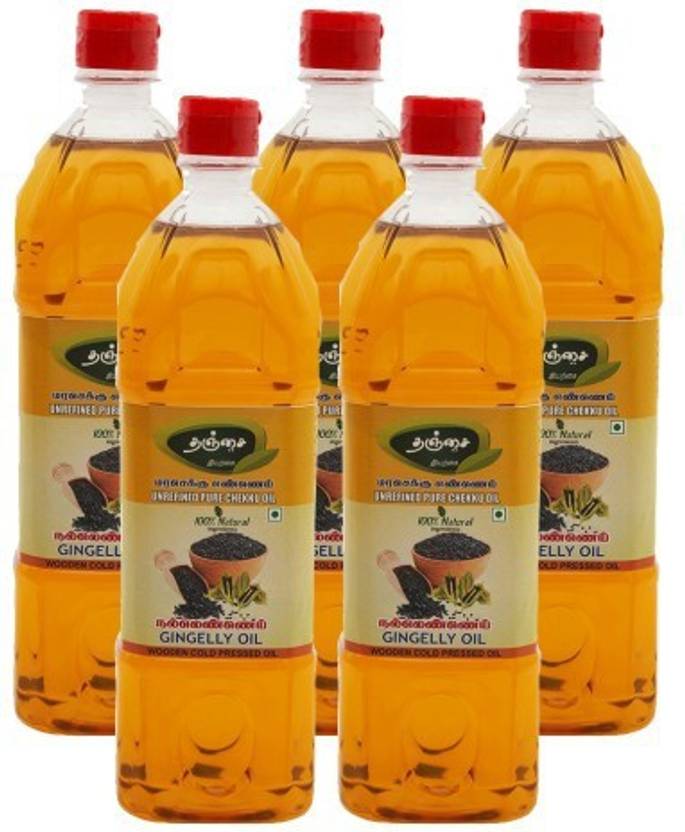 THANJAI NATURAL 5Ltr Gingelly Oil / Sesame Oil Unrefined Wooden Cold