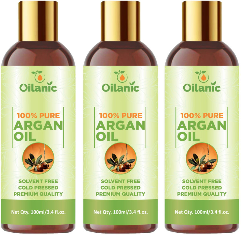 Oilanic 100% Pure & Natural Argan Oil Combo pack of 3 bottles of 100 ml(300 ml) Hair Oil(300 ml)