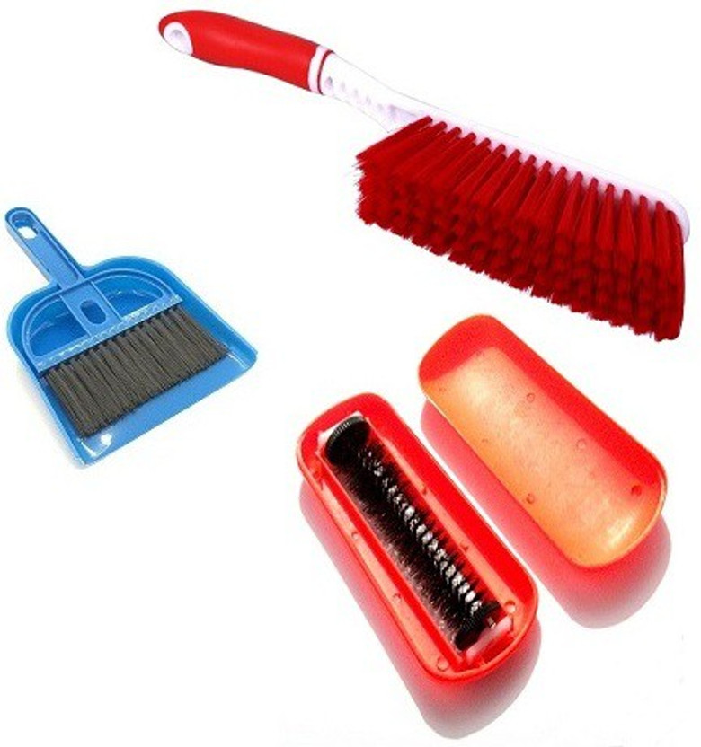 BIGWHEEL Combo Of Mini Dustapn With Broom Set,Carpet Cleaning Brush And Carpet Cleaning Magic Roller Dustpan, Cleaning Brush