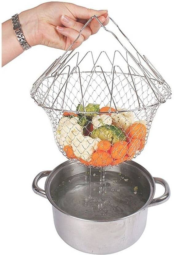 Heny Enterprise Chef Foldable Steam Basket Collapsible Deep Frying