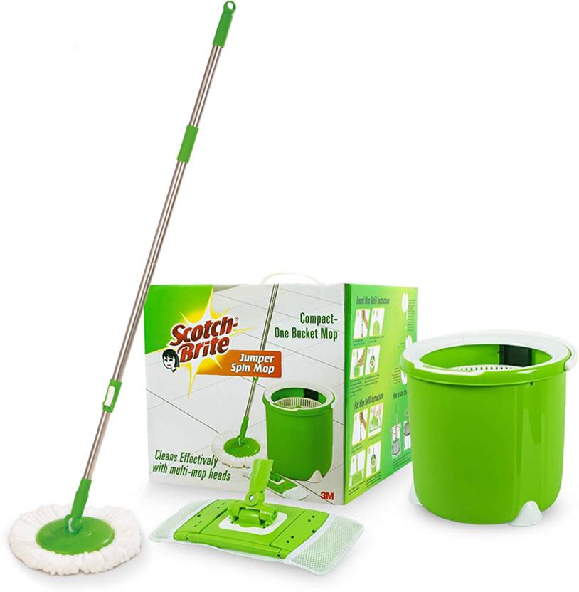 ScotchBrite Jumper Spin with Round and Flat Refill Heads Mop Price in India Buy ScotchBrite