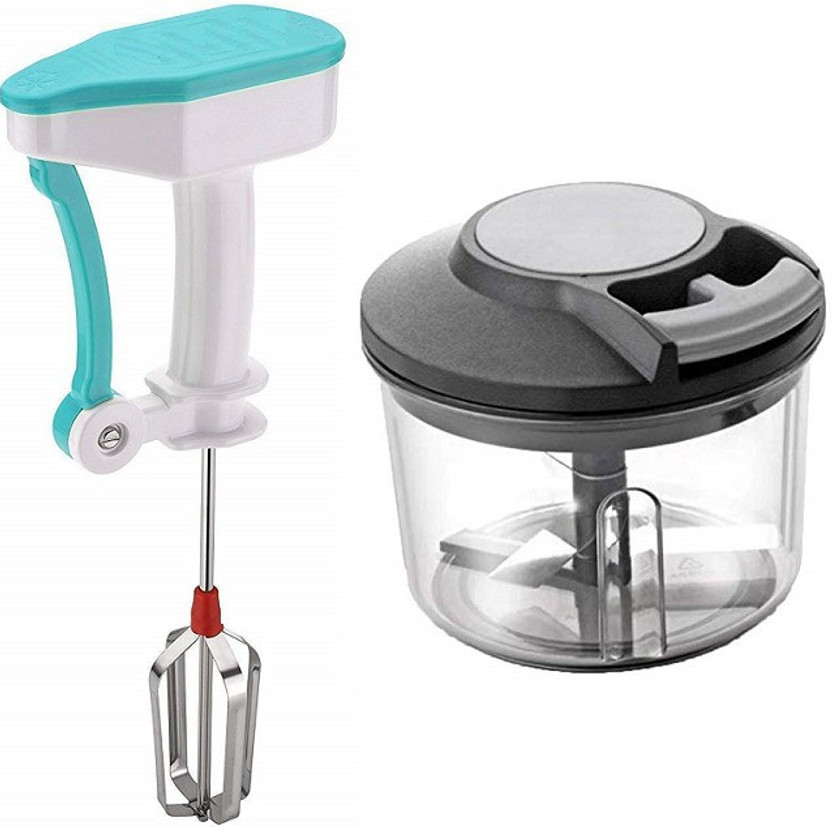 DEAGAN 995_r Hand Press Blender Mixer Egg Beater And chopping Vegetable & Fruit Chopper combo set (multicolor) Kitchen Tool Set(Multicolor, Chopper, Blender)
