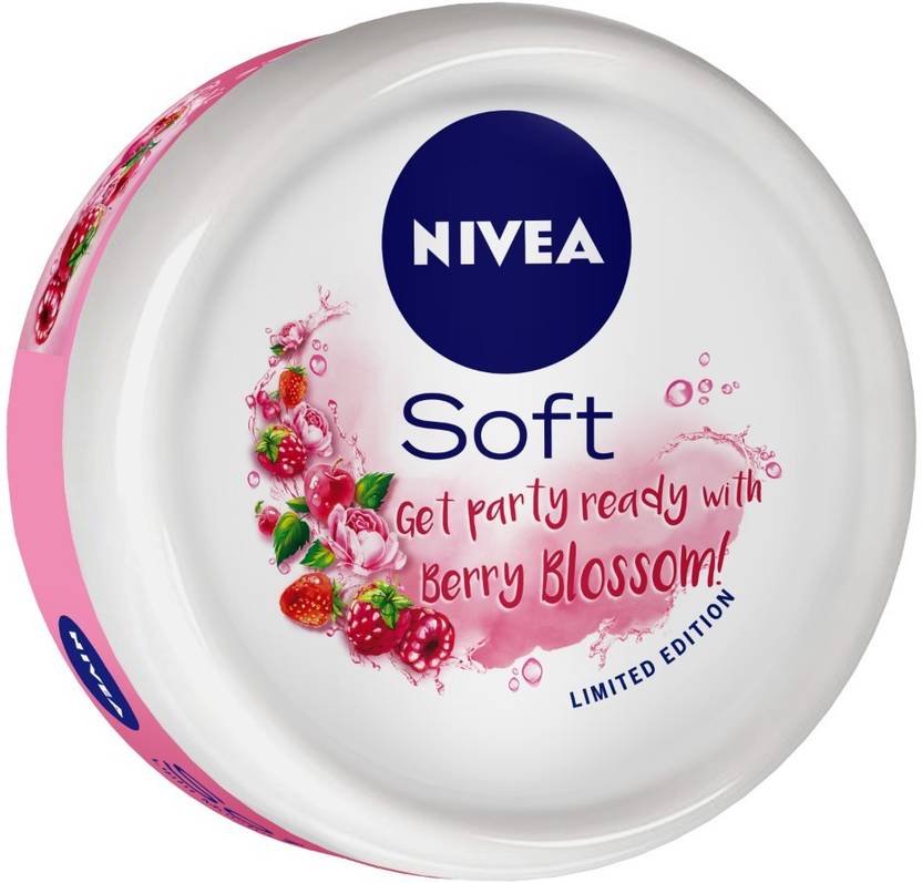 NIVEA Soft Light Moisturizing Cream, Berry Blossom Fragrance, with