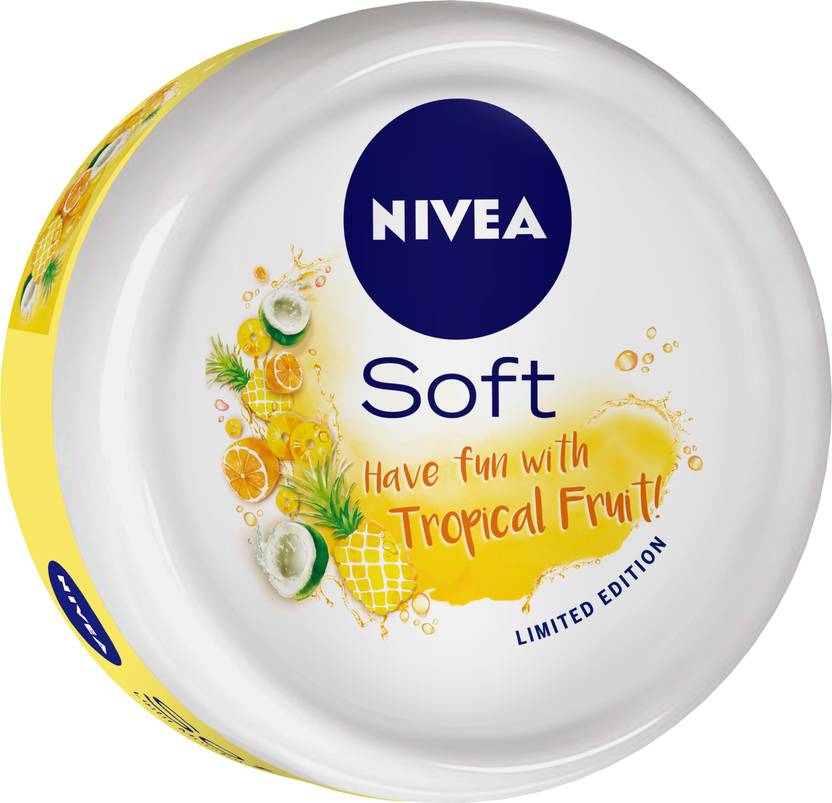 NIVEA Soft Light Moisturizing Cream, Tropical Fruit Fragrance, with