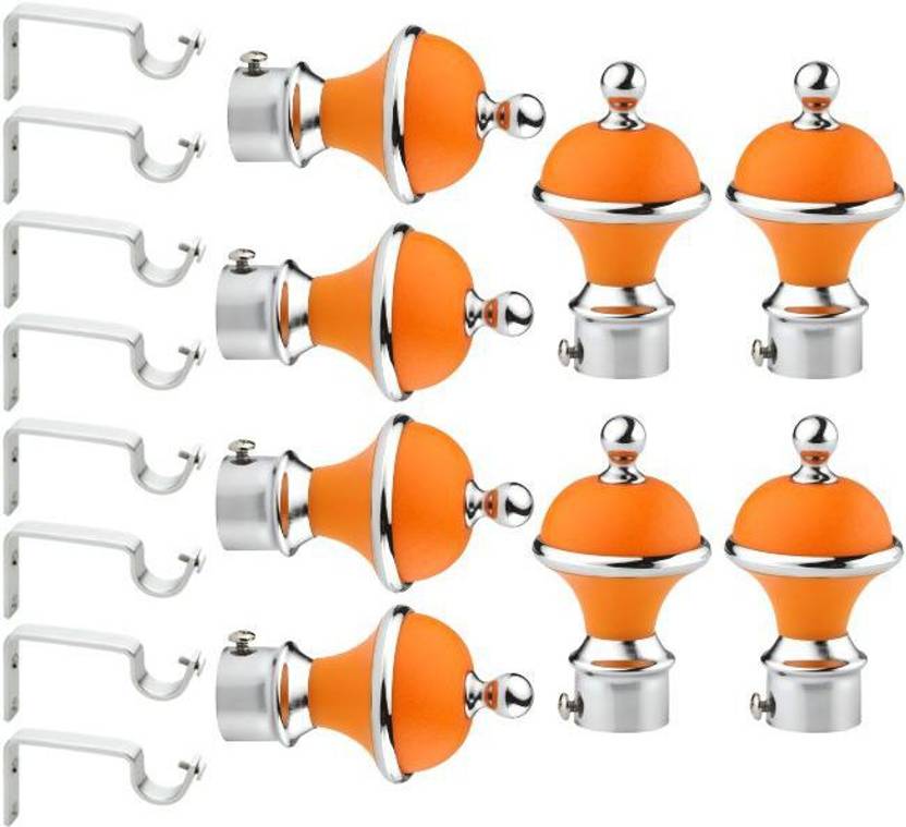 black coin Orange Rod Rail Bracket, Curtain Knobs Metal Price in India Buy black coin Orange