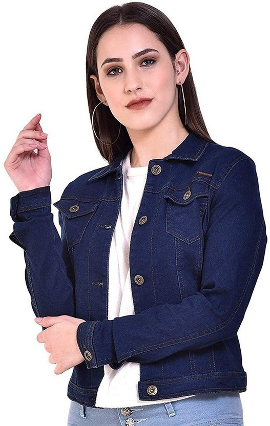 Sleeve Solid Women Denim Jacket 