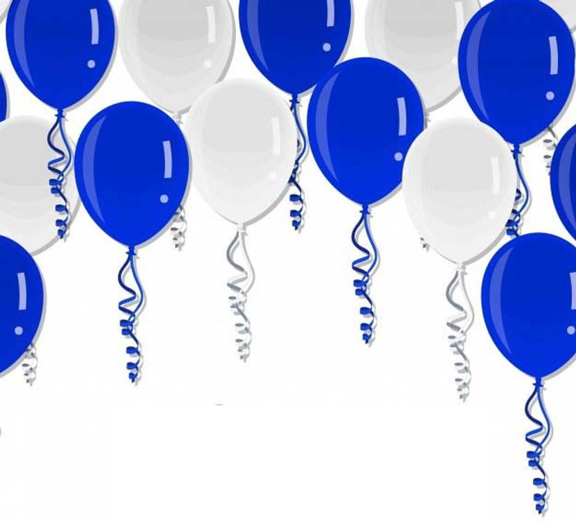 Devansh enterprises Solid Blue & White Balloons For