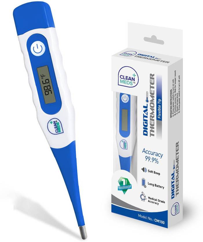 CLEAN MEDS CM1001 Flexible Tip Digital Thermometer, CE, FDA ROHS