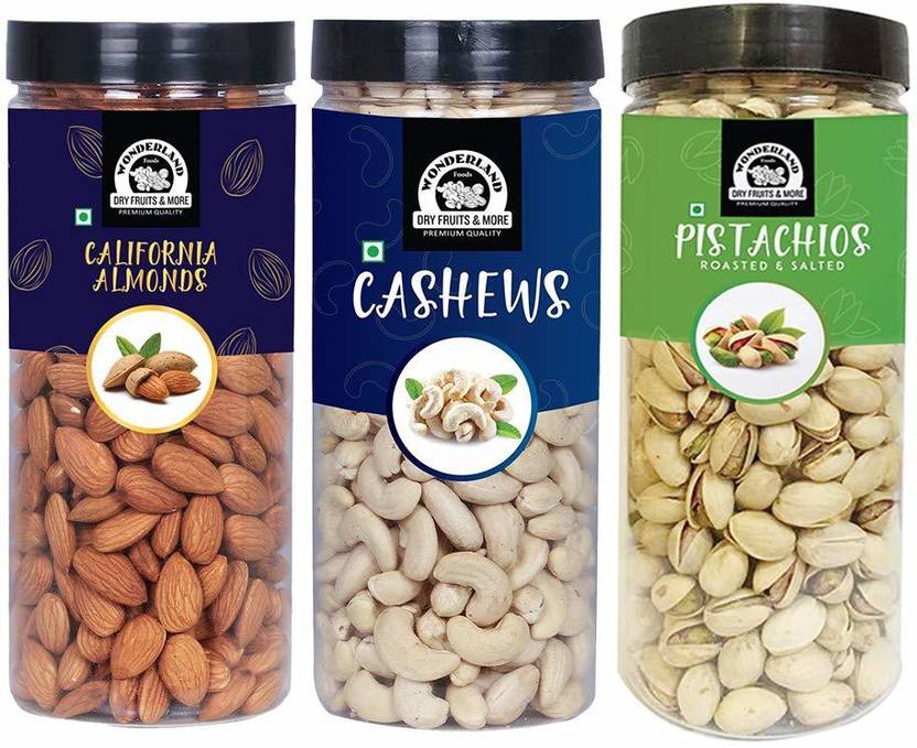 WONDERLAND Foods Premium Quality Dry Fruits Combo Pack Almonds, Cashews