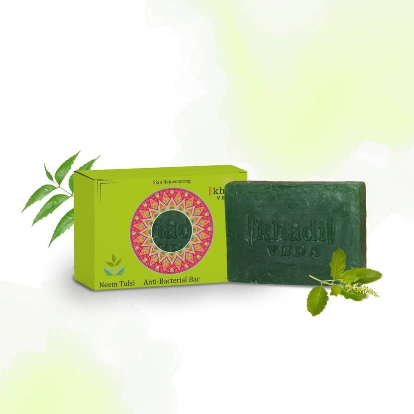 khadi veda Neem Tulsi Soap AntiBacterial Bar (Pack Of 6 Pcs) Each