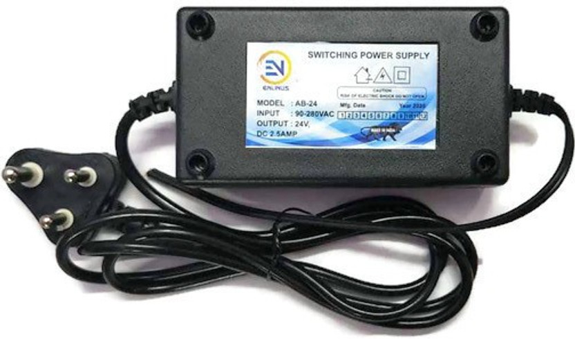 Enlinus SMPS 24v For All RO water purifier, Power Supply (24v 2.5 amp) ( 1 Year Warranty),24v adapter AC-DC supply converter Worldwide Adaptor(Black)