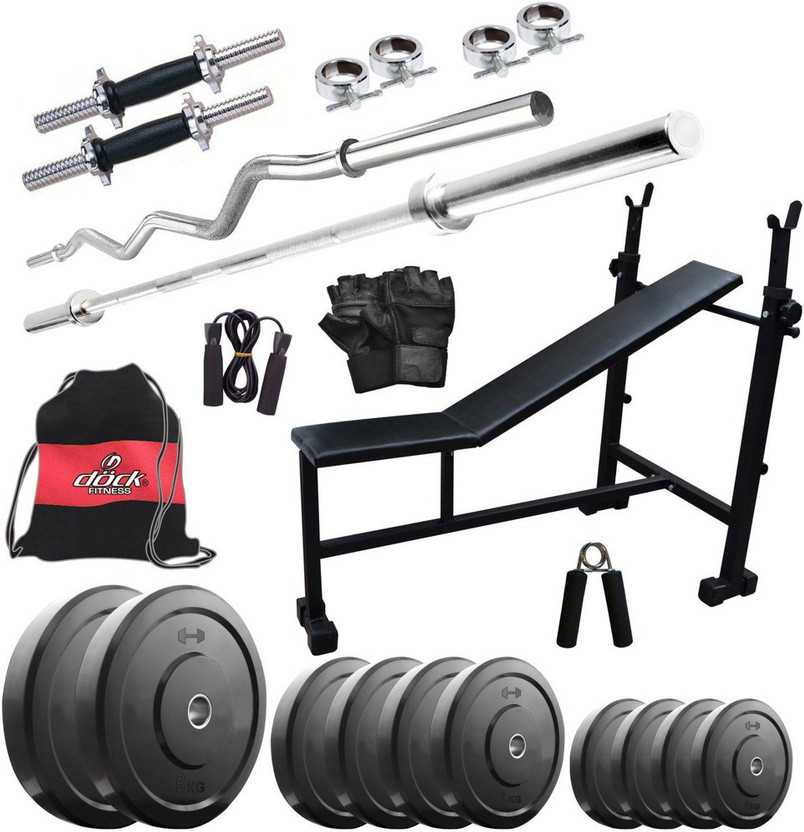 Dock Dock 45 kg DR-45KGCOMBO5 Home Gym Combo - Flipkart Deal