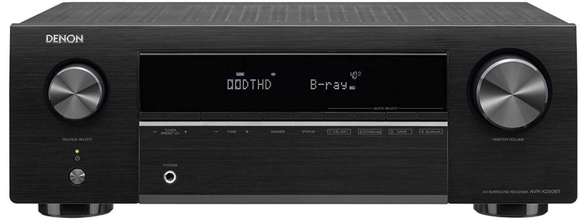 DENON AVR-X250B 5.1 Ch. 4K Ultra HD AV Receiver with Bluetooth AV Power Receiver (Black) 300 W AV Power Receiver(Black)