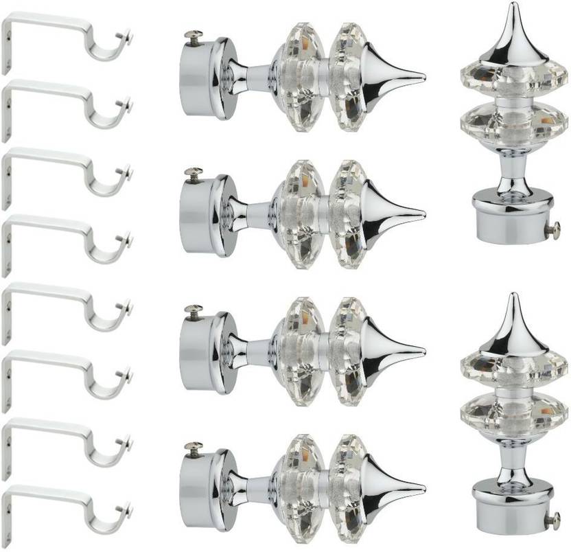 Inkart Silver Rod Rail Bracket, Curtain Knobs Price in India Buy
