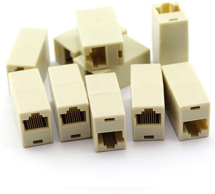 Sadow Pack of 10 RJ45 CAT5E CAT6 Couple Plug Network LAN Cable