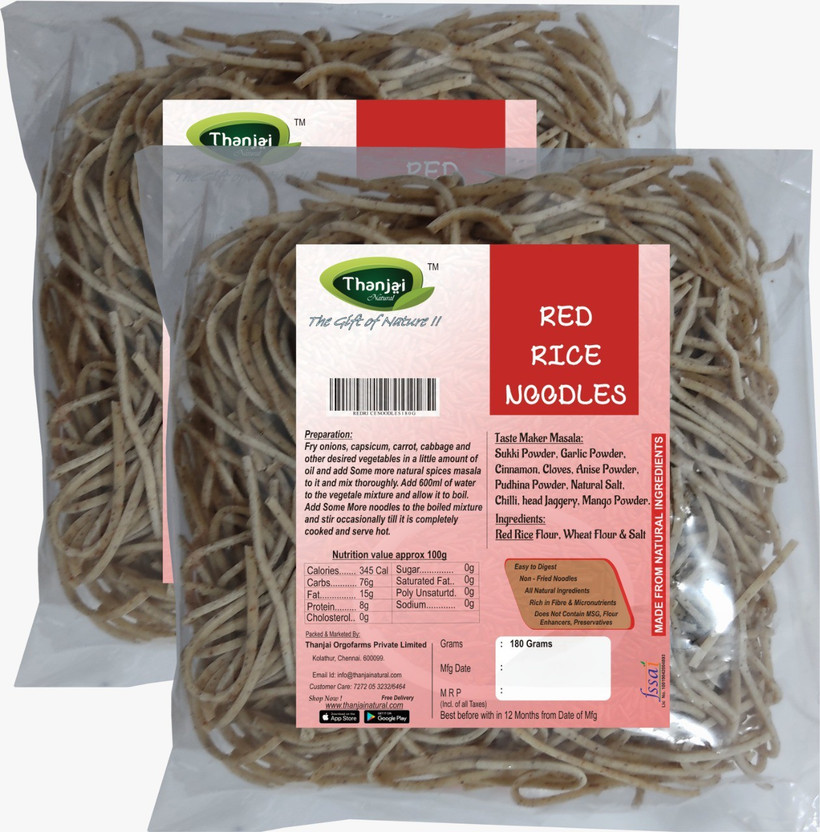 THANJAI THANJAI NATURAL Red Rice Millets Noodles 180g X 2 (Processed with Natural Ingredients , No Chemicals and No Preservatives) Instant Noodles(2 x 180 g) - Flipkart Deal