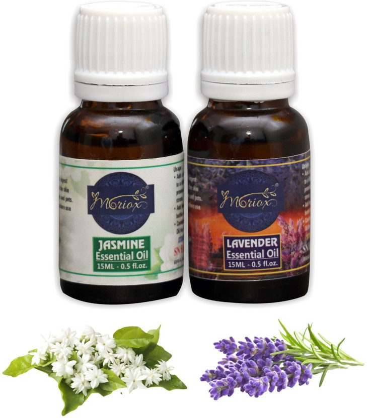 MORIOX Jasmine & Lavender Essential oils Pack of 2 for Hair,Skin & Aromatherapy 100% Pure & Natural Oils (15ml)(30 ml)
