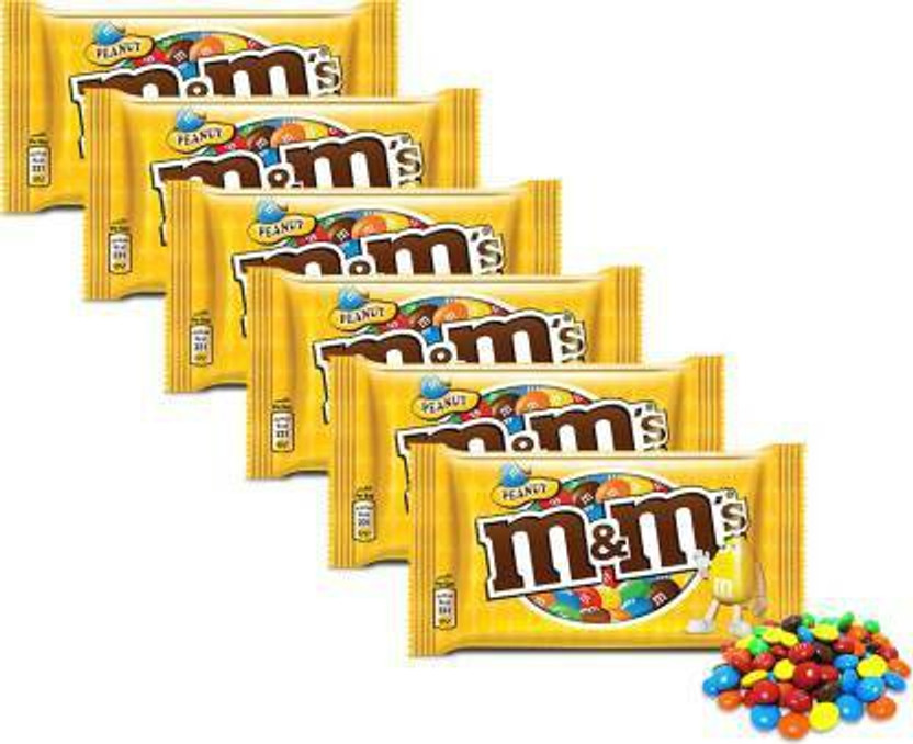 m&m's Peanut Milk Chocolate Pack of 6 Pouch, 6 x 45 g (Imported) Crackles(270 g)