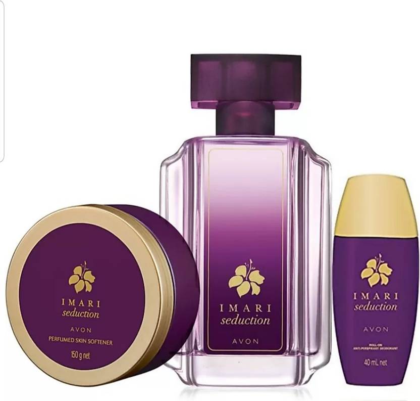 AVON IMARI SEDUCTION PERFUME AND ROLL ON AND SKIN SOFTNER BODY CREAM
