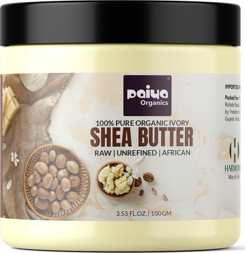 paiya organics Organic Raw Shea Butter Of Ghana For Skin, Hair & Face(100 g)