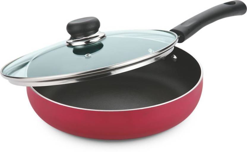 Vinod Cookware Zest Non-Stick Induction Base 3 mm Deep Fry Pan with Lid ...