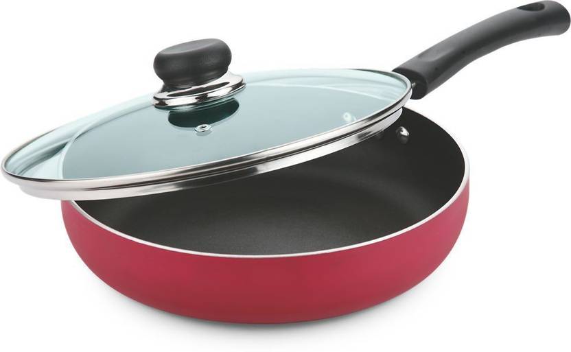 Vinod Cookware Zest NonStick Induction Base 3 mm Deep Fry Pan with Lid