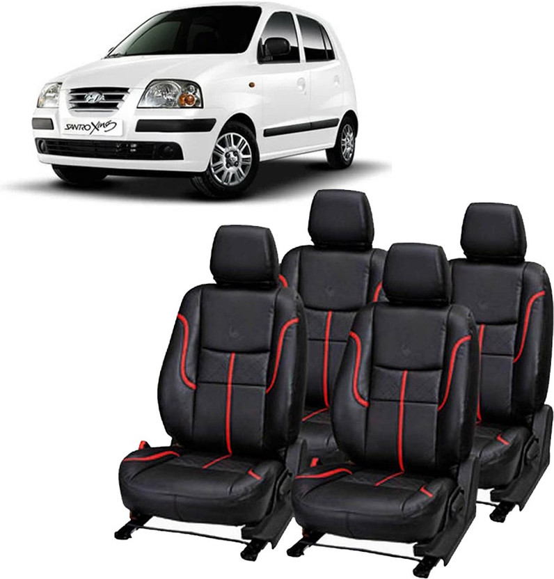 AutoSafe PU Leather Car Seat Cover For Hyundai Santro Xing(Detachable Head Rest, Mono Back Seat, 5 Seater)