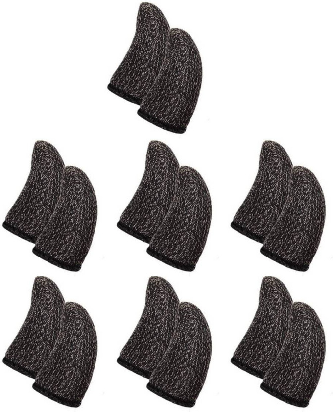 RAJ Controller Finger Cots (PACK OF 7), Thumb & Finger Sleeve for Mobile Phone Game, Anti-Sweat & Breathable for Pubg, Cod, Freefire & Fortnite for Android-iOS (SET OF 7)  Gaming Accessory Kit(Black, Gray, For iOS, Android, PS5)