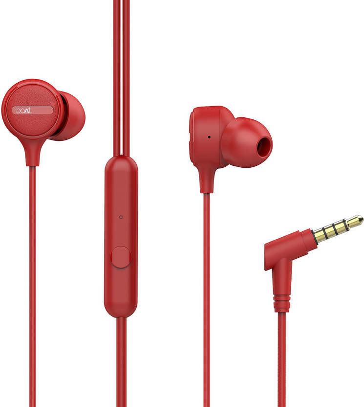 boAt boAt boAt Bassheads 103 Wired Earphones Wired(Red, In the Ear) - Flipkart Deal