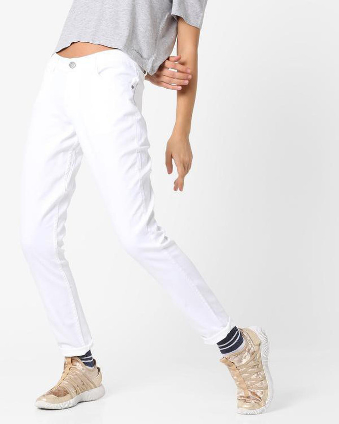 Buy dnmx Skinny Women White Jeans 