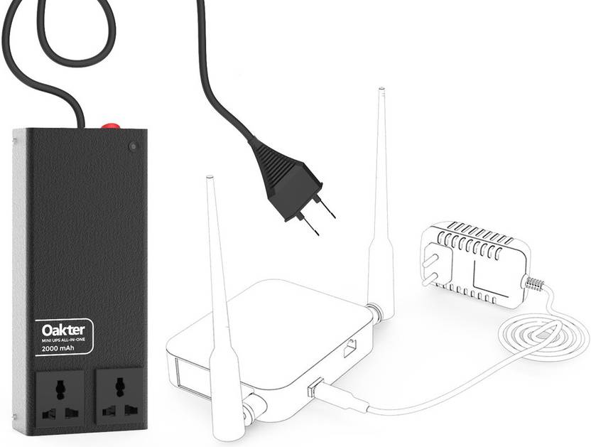 Oakter Mini UPS AllInOne for WiFi Router Uninterrupted Power Backup