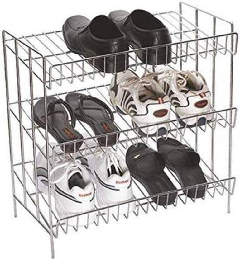 mahavir Eco products K150 SHOE RACK STEEL TRIPLE Multipurpose Rack