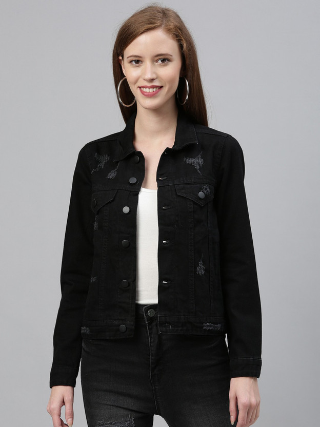 Full Sleeve Solid Women Denim Jacket 