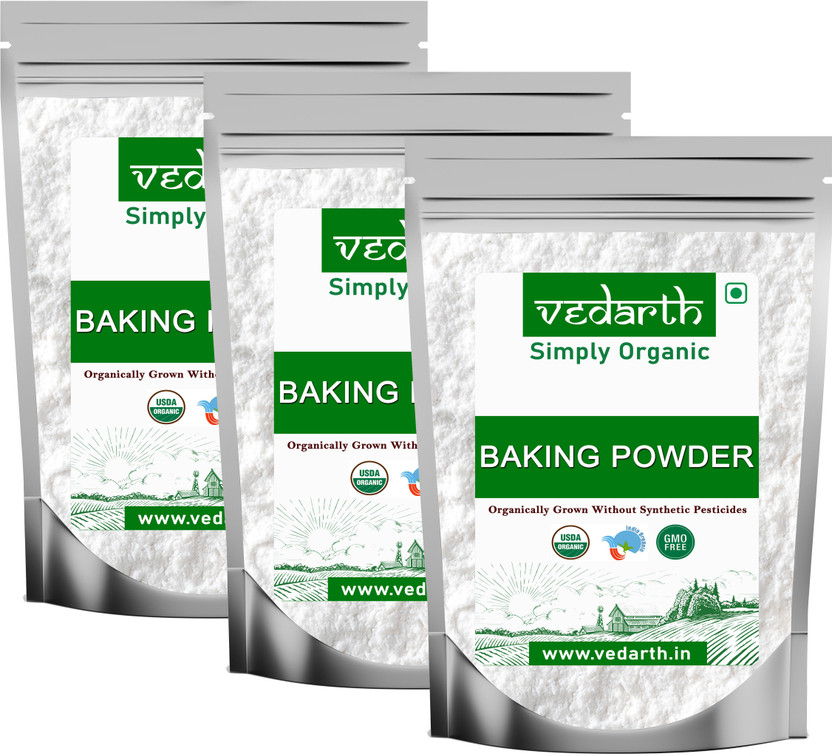 Vedarth Pack of 3 Baking Powder Aluminium Free, Double Acting, Vegan, Gluten-Free 250 Gram Each Pack Baking Powder(3 x 250 g)