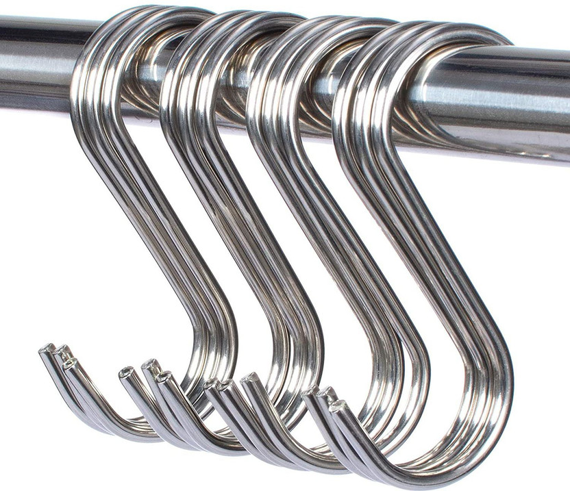 blendmix S-Shaped Hanging Hooks for Kitchen,Bathroom,Bedroom,Office, Pan, Pot, Coat, Bag, Hook 10(Pack of 10)