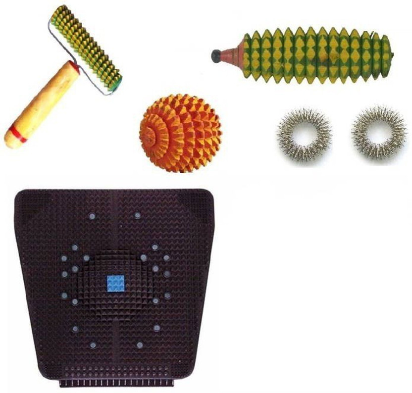 NP NAVEEN PLASTIC Acupressure Foot Mat With Wooden Massage Products Fitness Accessory Kit Kit