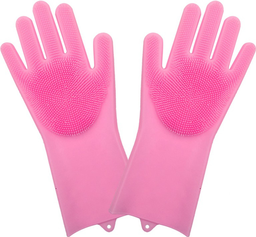 HUKBO HUKBO Gloves with Wash Scrubber, Reusable Brush Heat Resistant Gloves Kitchen Tool for Cleaning, Dish Washing, Washing The Car, Pet Hair Care Wet and Dry Glove Set Wet and Dry Glove(Free Size) - Flipkart Deal