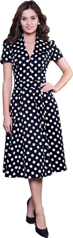 Women Fit and Flare Black Dress Price in India - Buy Women Fit and ...