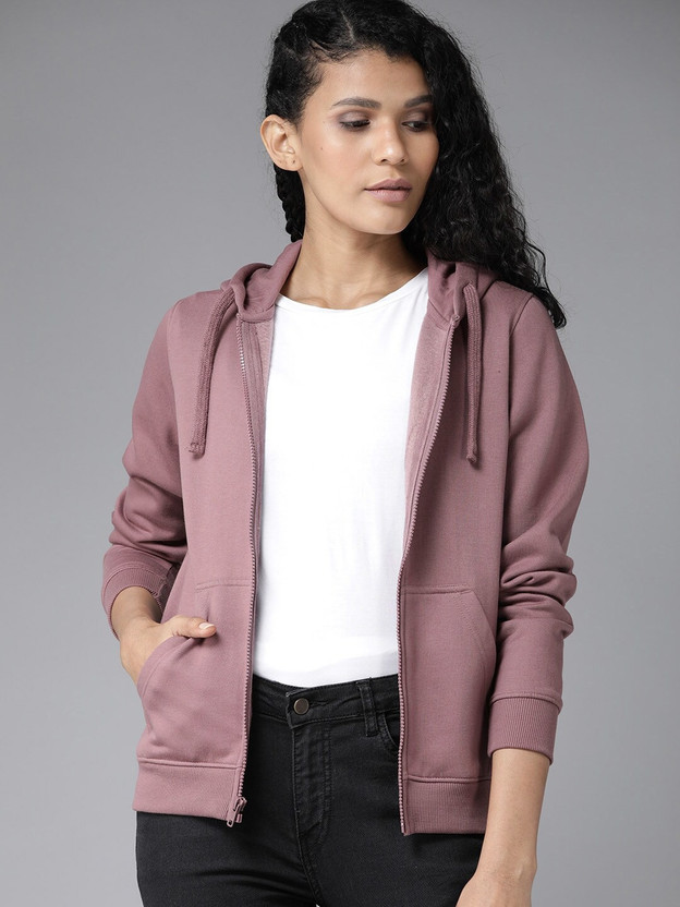 Roadster Full Sleeve Solid Women Sweatshirt