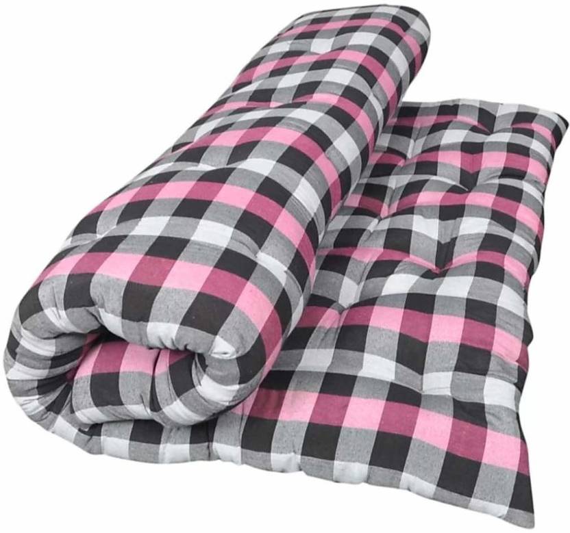 colofly-soft-cotton-multicolour-mattress-gadda-single-bed-pink-4-inch
