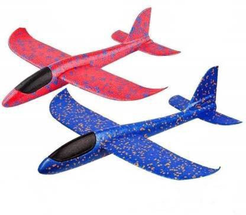 WHITE POPCORN Glider 2 Pack Airplane Toys, 15" Slingshot Foam Airplane