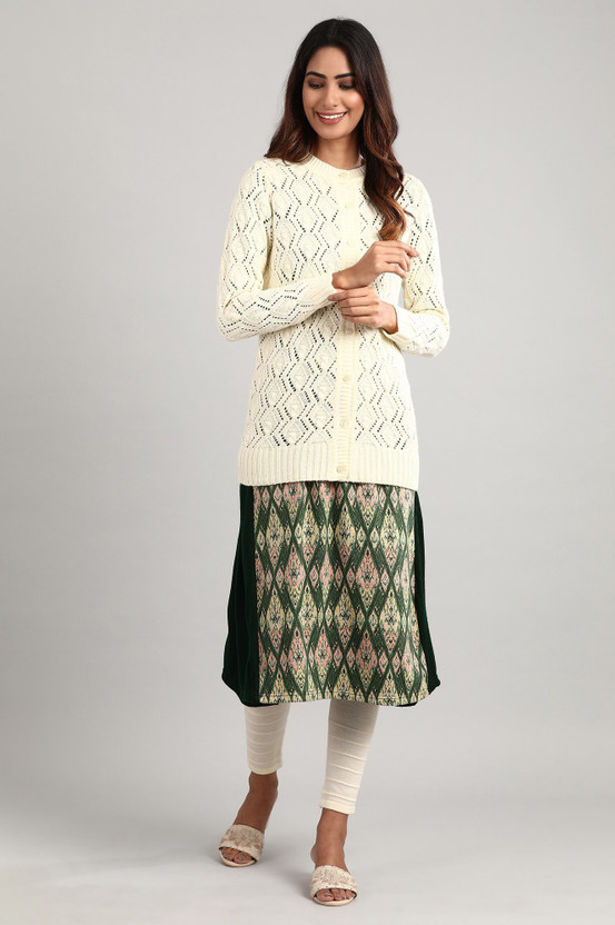 Round Neck Casual Women White Sweater 