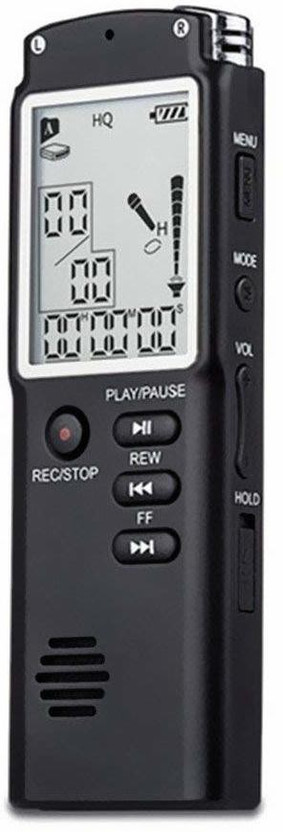 Sekuai Digital Voice Activated Recorder MP3 Player Rechargeable Earphone Collar Mic 8 GB Voice Recorder(1.8 inch Display)