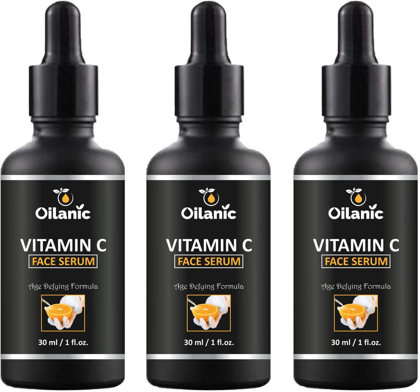 Oilanic Premium Vitamin C Facial Serum- For Skin Whitening and Anti Ageing Combo pack of 3 bottles of 30 ml(90 ml)(90 ml)